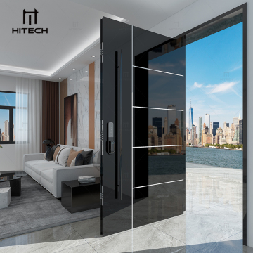 Modern Exterior Anti-Theft Security Doors: HiTech Pivot Front Steel Entry Doors