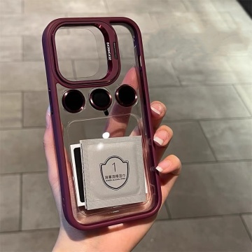 Metal Ring Protector Stand Shockproof Acrylic Case for iPhone 16/15/14/13/12/11 Pro Max
