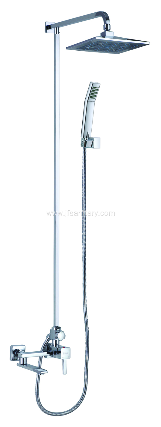 Exposed Pipe Shower System With Tub Faucet