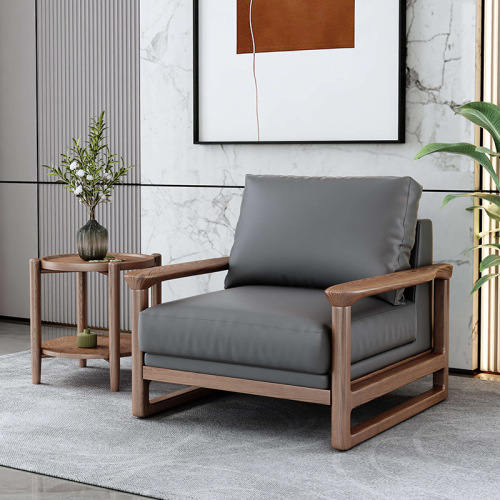 Sofa Kulit Tiruan Kayu Abu Putih Minimalis Itali