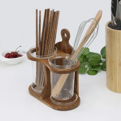 Wooden Kitchen Utensils Set chopsticks kitchenware holder