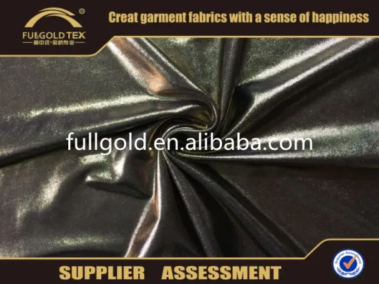 High Quality Stertch Polyester Spandex Plain Dyed Foil Fabric Textile
