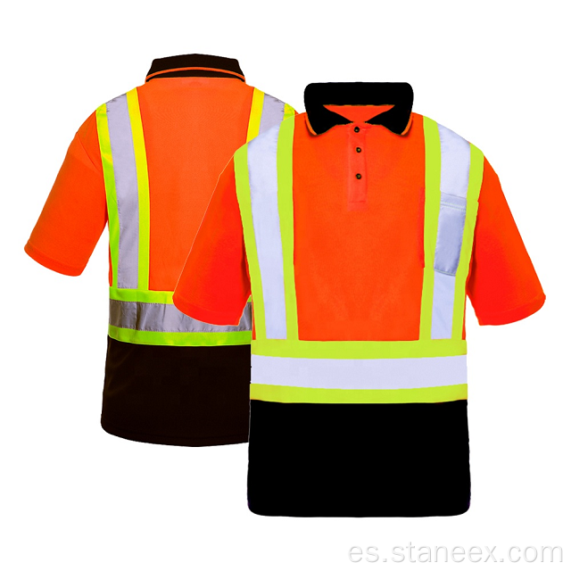 Uniformes de construcción transpirables camisas reflectantes cortas