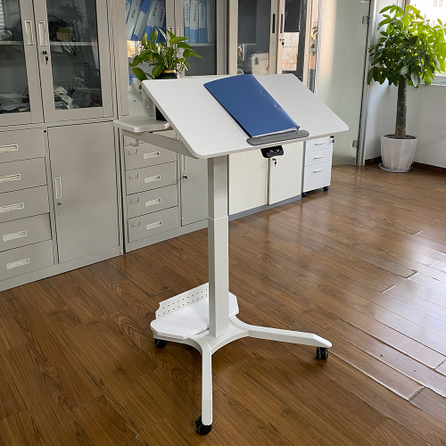 Meja belajar laras mudah alih dengan penyimpanan di bawahnya