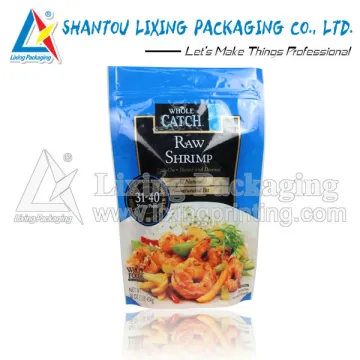 Stand up raw shrimp packaging bag