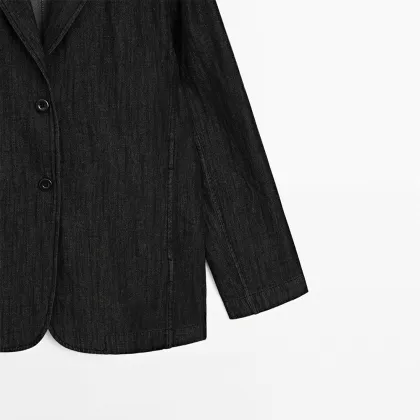 Women's casual commuting style loose denim suit jacket