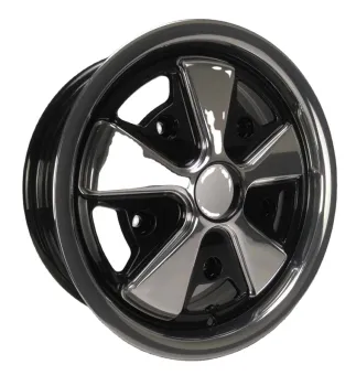Flyway Fuchs Design Wheels Gloss Black Hand Polished for VW - 15x4.5 15x5.5 5x205
