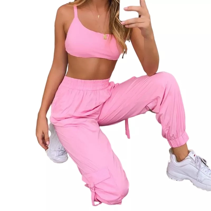 Ladies Casual Overalls Pink Custom Wholesale