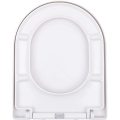 Fanmitrk Duroplast White D-Shape Toilet Seat