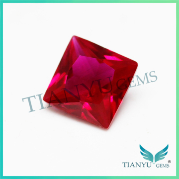 Chinese manufacturer 6*6mm square princess cut 8# corundum synthetic ruby
