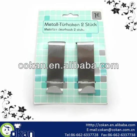 2pcs Stainless Steel Over Door Hook Set CK-D005