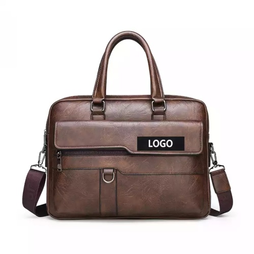 Klassische schwarze Arbeitsbeutel Laptop Messenger -Tasche