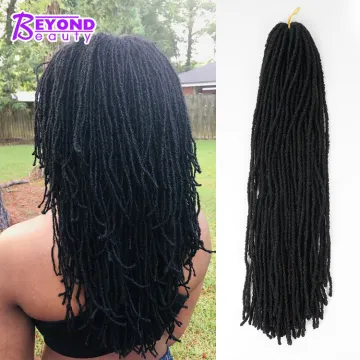 labels Sister Locs Dreadlocs Faux Locs Hair 18 Inch Straight Black Synthetic Crochet Hair Soft Crochet Braids Braiding Hair