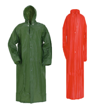 Veste de pluie en PVC / polyester avec bouton à glissière