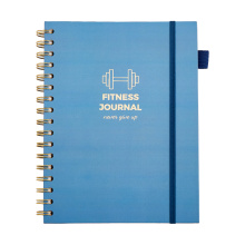 Spiral Binding Hardcover Fitness Journal with Elastic Band