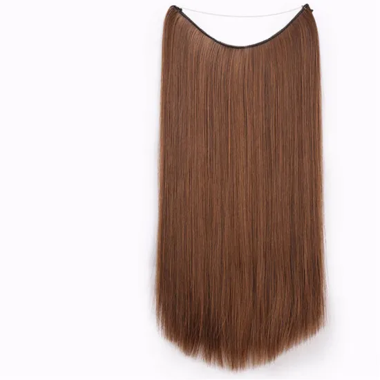 Vigorous Invisible Wire in Hair Extensions Secret Fish Line Hairpieces Long Wavy Straight Real Natural Synthetic