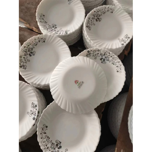 51 PCs Anti-gebrochenes Opal-Glas-Print-Dinnerteller