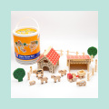 木製の子供のおもちゃ、卸売木製の城のおもちゃ