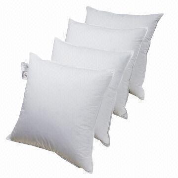 100% cotton cover duck down and feather cushions, measures 40x40, 50x50 and 80x80cm