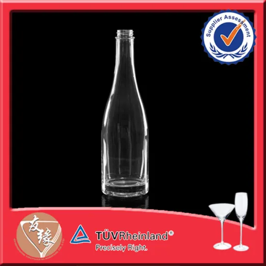 Round Screw Top Custom Flint glass Wine Bottles 500 ML Clear Glass Bottle