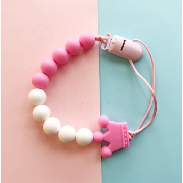 Pacifier Clip Silicone Beads Baby Teether