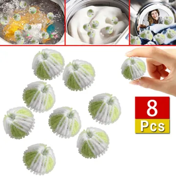8Pcs Reusable Washing Ball Machine Wash Laundry Dryer Balls Fabric Soften Helper Cleaner For Hair Lint Fluff Grabbing Remover