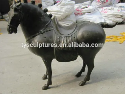 Chinese style antique bronze small size tang dynasty horse statue for sale