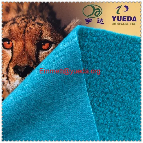 Green colour imitation wool lamb sheep shearlings pile fabric for garment overcoat