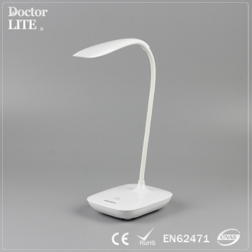 Oogcaring flexibele zwanenhals tafellamp met aanraakschakelaar, 3 verlichtingsmodellen, nachtlampje, cob led -bureau leeslamp - aangedreven door 3AA -batterijen of AC -adapter
