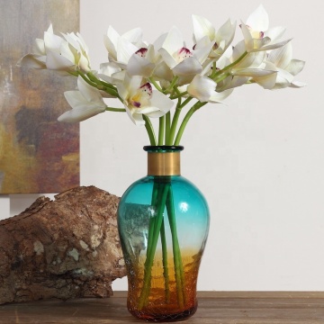 Decorazione da tavolo da casa all'ingrosso Fiori artificiali a 4 teste di orchidea artificiale