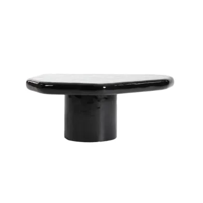 Personalized Irregular Black Concrete Coffee Table