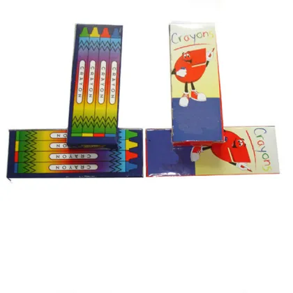 Customized 4 Colors Crayon Set with Paper Box - Brand Promotion Crayon Gifts