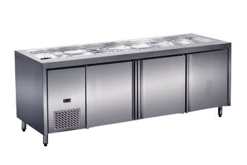 Silver Undercounter Refrigerator 0°c - 10°c Top With Trays / Cover