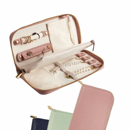 New Design Leather Portable Jewelry Travel Storage Box