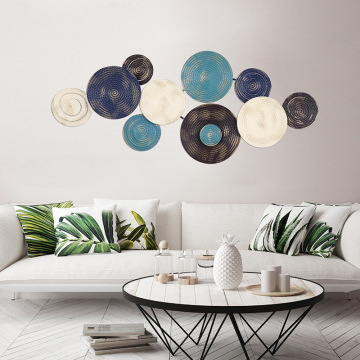 Multi-Color Circles Modern Metal Cluster Wall Hanging Art