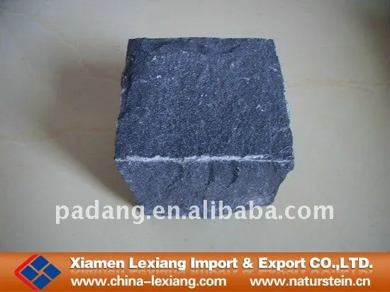 Black basalt paving stone