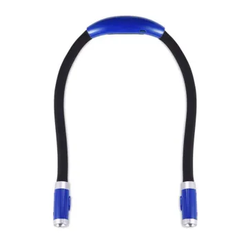 Hands Free Soft Silicone Rechargeable 4 LED Flexible Book Light 3 Levels Bright Neck Hug Light Comfortable Bed Reading Lights