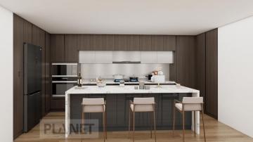 High End Wooden Kitchen Cabinet With Kitchen Island