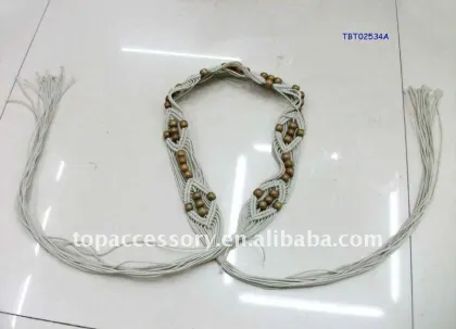 Cream La rope with acrylic woven belts