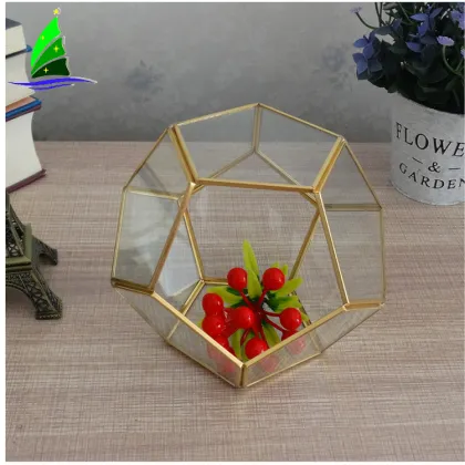 Glass geometric terrarium decorations