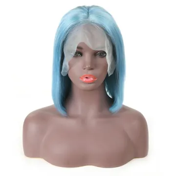 Wholesale Pre Plucked Remy Brazilian Hair Straight Bob Lace Wig Colorful Human Hair Wig