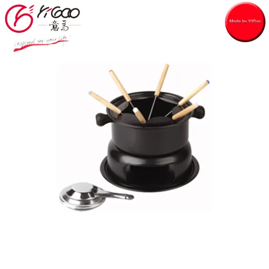 102244 6 people use carbon steel chocolate fondue pot