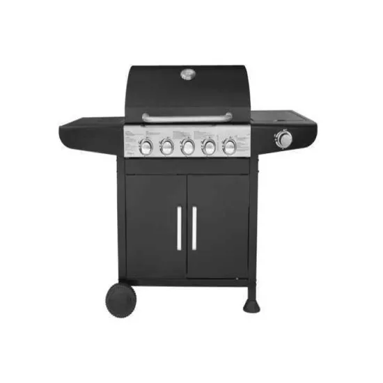 Portable Commercial Gas Grill Adjustable Height Stainless Steel Outdoor Smokeless Barbecue Grill