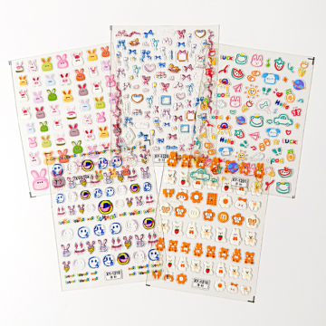 Thin Tough Nail Decal Wraps - Cute Cartoon Rabbit Nail Stickers 2023