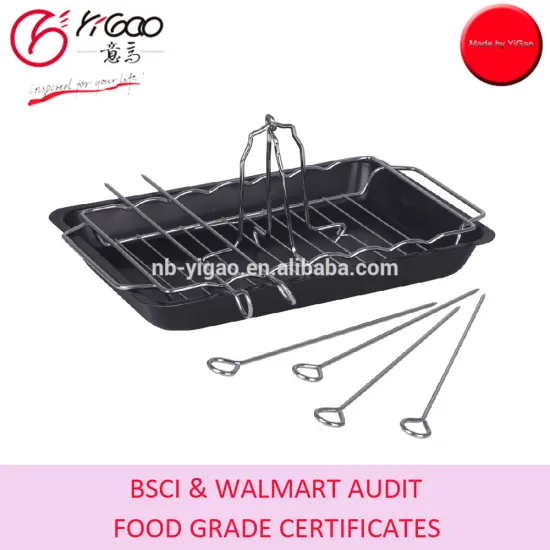 YG-103962 Oven Used Non stick coated Carbon Steel French Roaster with electroplating rack