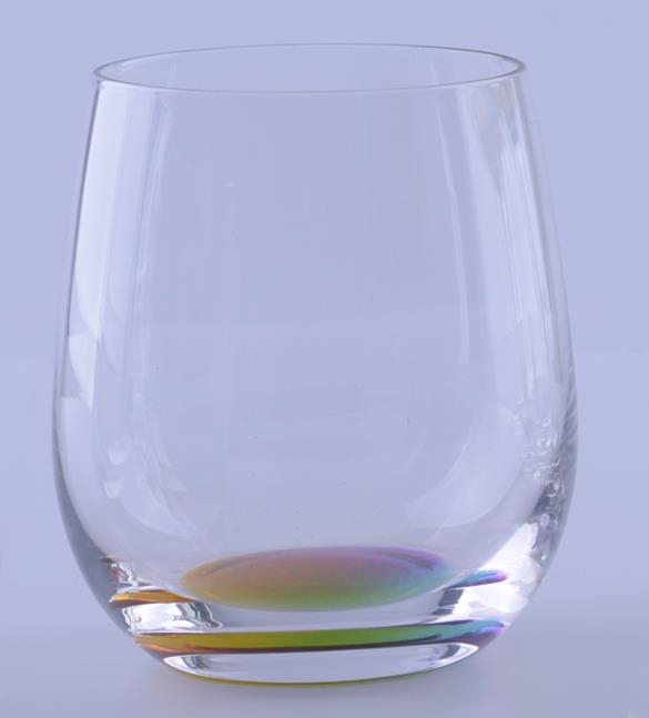 Br 8168stemless Wine Glass With Rainbow Bottom