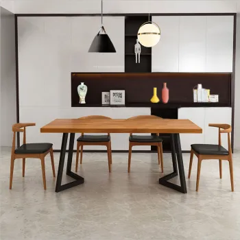 Affordable 6-8 Seater Contemporary Dining Table and Chair Sets with Long Table Design