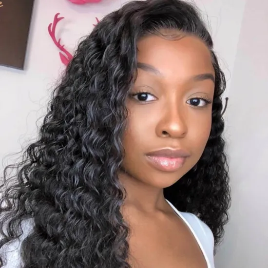 Factory Wholesale Hair Wigs Human Lace Front Closure Deep Wave Virgin Brazilian Cuticle Aligned Lace Closure Human Hair Wig