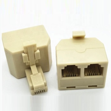 RJ11 Telephone Adapter - 1 Male to 2 Female LAN Splitter