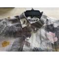 Casual Shirt Wiith Fabric Washed Men Casual Digital Print Linen Short Sleeve Shirt Supplier